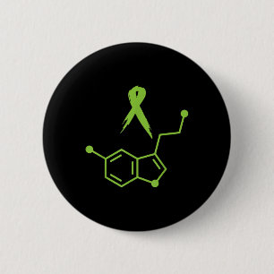 Green Serotonin Tape Mental Health Beach Awareness 6 Cm Round Badge