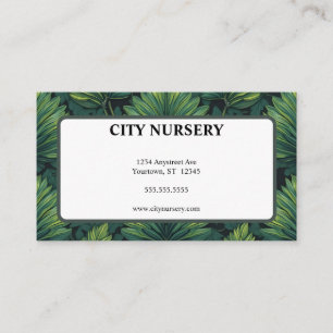 Green Serrated Leaves Nursery Plant Grower Sales Business Card