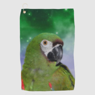 Green Severe Macaw Parrot Bird Art Golf Towel
