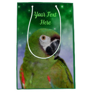 Green Severe Macaw Parrot Personalised Medium Gift Bag