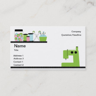 Green Sewing Machine Business Card