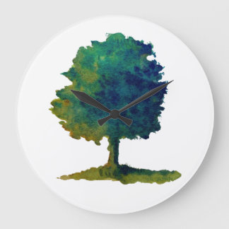 Green Shade Tree Large Clock