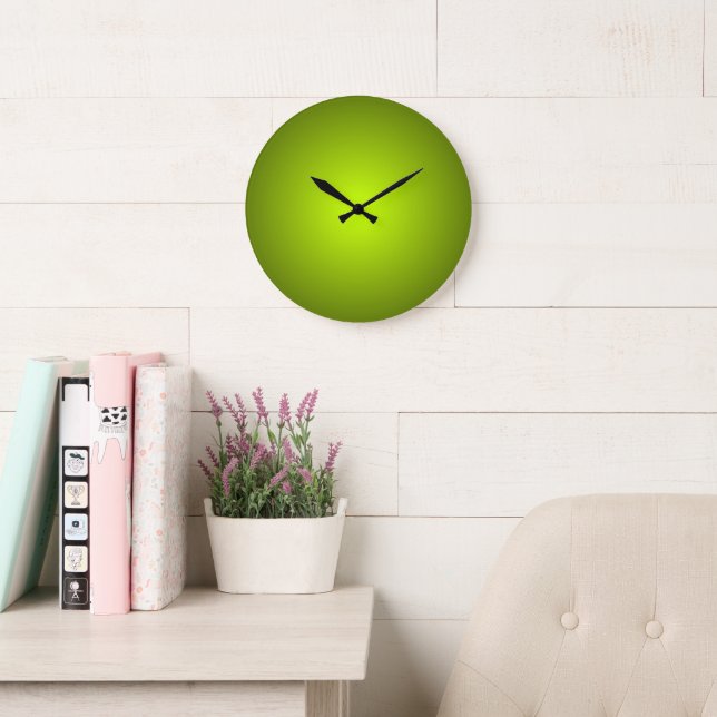 Green Shades Gradient Minimalist Large Clock (Reading Room)