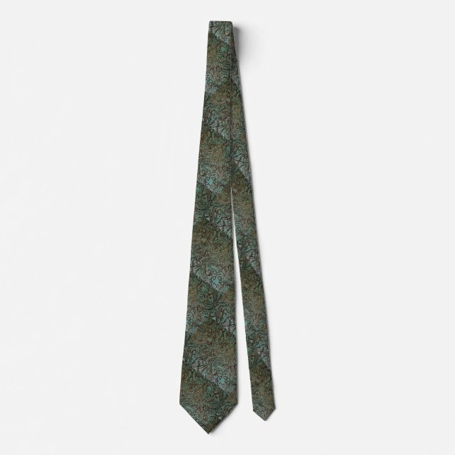 Green Shades of Western Design Pasley Tie (Front)