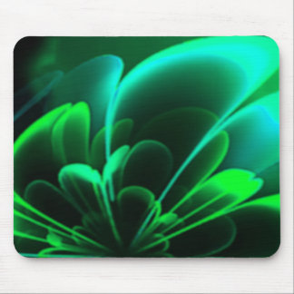 Green Shades Stylised Flower Half Corolla Mouse Mat