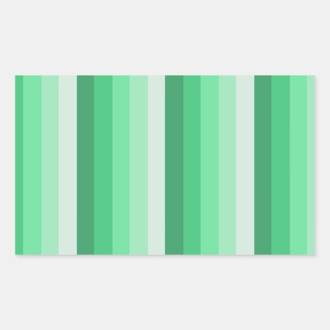 Green shadow stripes rectangular sticker (Front)