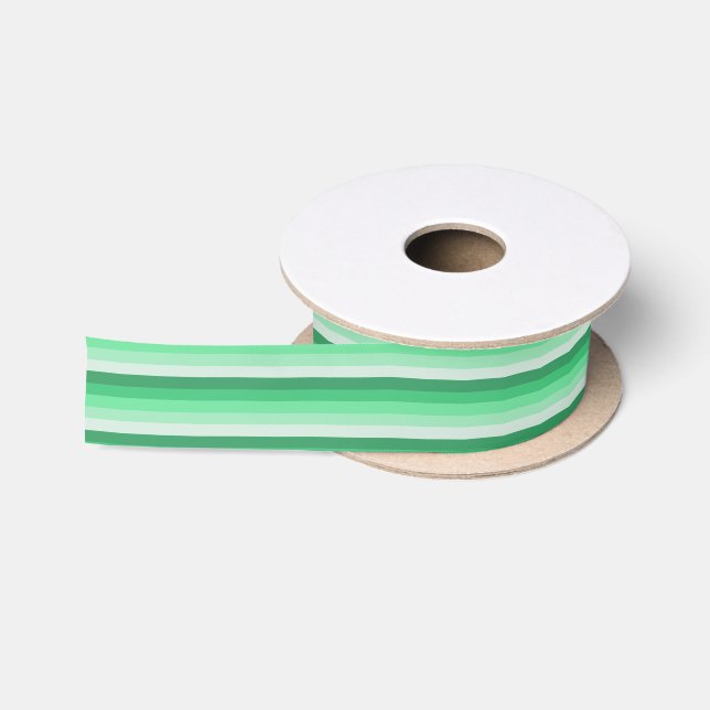 Green shadow stripes satin ribbon (Spool)