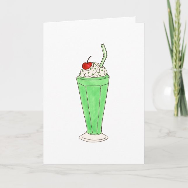Green Shake Milkshake St. Saint Patrick's Day Card (Front)