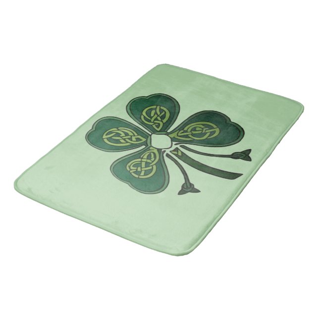 Green Shamrock 2025 Bath Mat (Angled)