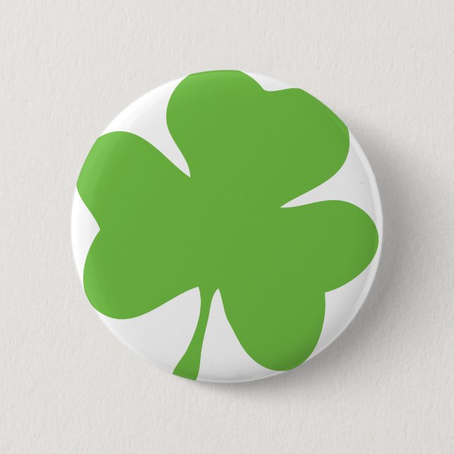green shamrock 6 cm round badge (Front)