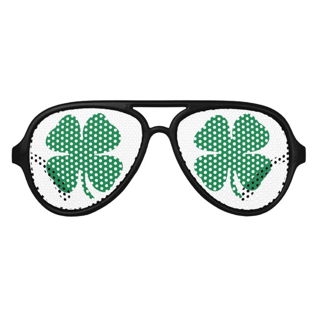 Green Shamrock Aviator Sunglasses (Front)