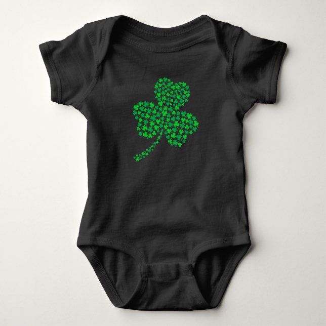 Green Shamrock Baby Bodysuit (Front)