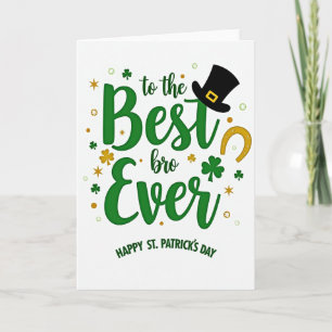 Green Shamrock Best Bro Card