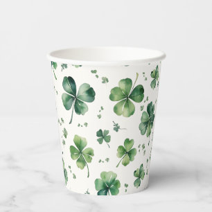 Green Shamrock Bridal Shower  Paper Cups