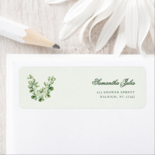 Green Shamrock Bridal Shower Return Address