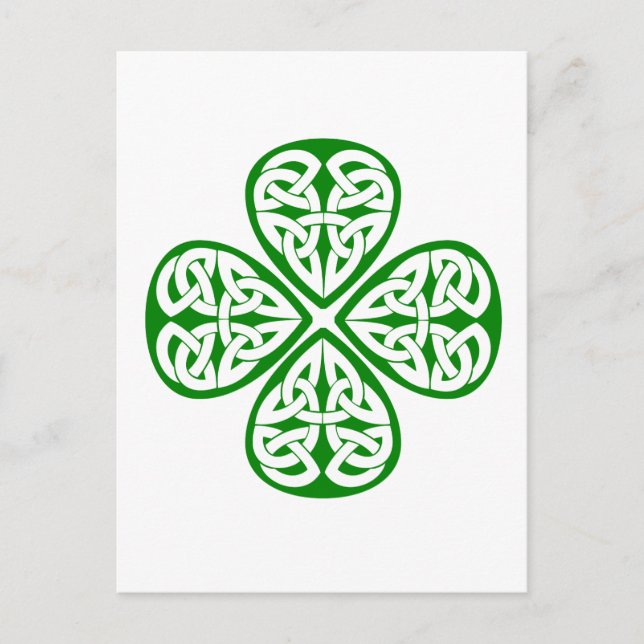 green shamrock celtic knot postcard (Front)