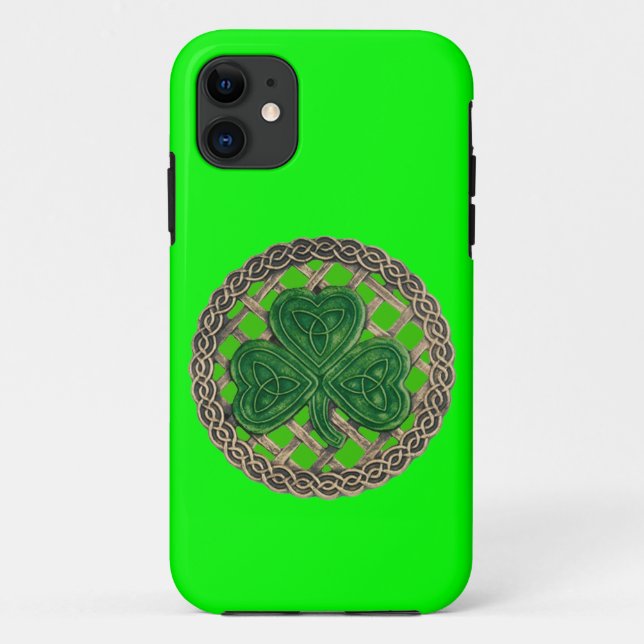 Green Shamrock & Celtic Knots iPhone 5 Case (Back)