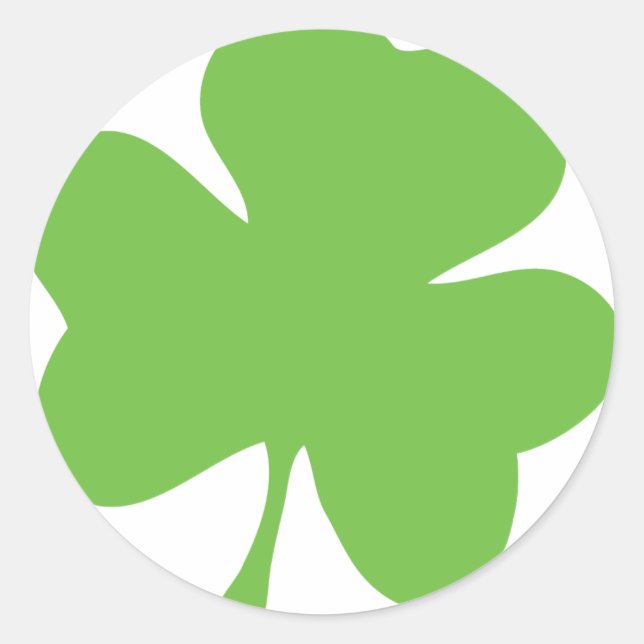 green shamrock classic round sticker (Front)