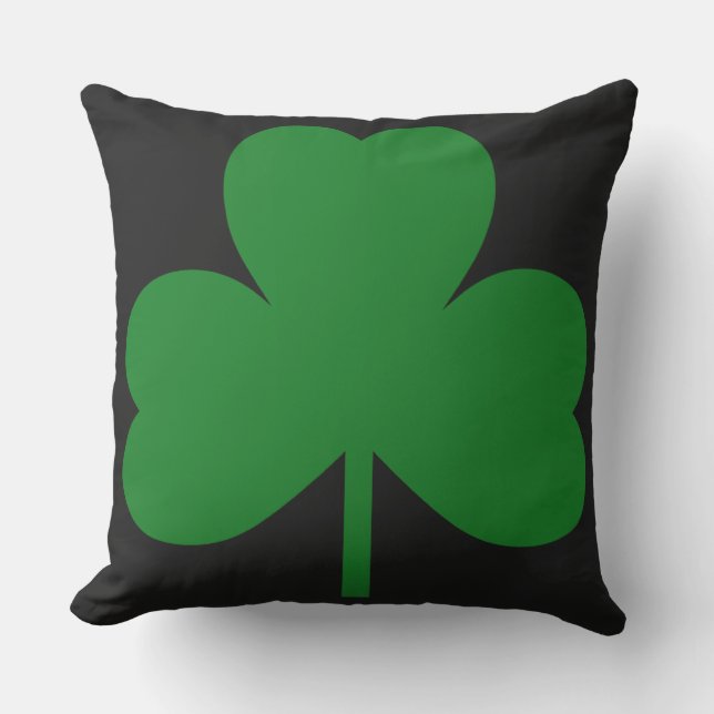 Green Shamrock Clover Cushion (Front)