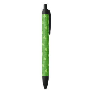 Green Shamrock Clover Pattern Saint Patricks Day Black Ink Pen