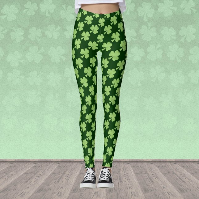 Green Shamrock Clover Polka dots St. Patrick's Day Leggings (Creator Uploaded)