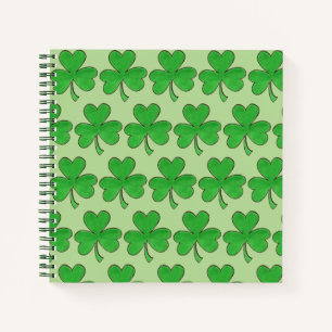 Green Shamrock Clover St. Paddy's Day Personalised Notebook