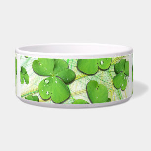 Green Shamrock Clover St Patrick's Day Pet Bowl