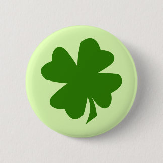 Green shamrock four leaf clover lucky St Patrick's 6 Cm Round Badge