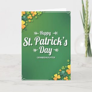 Green Shamrock Granddaughter Card