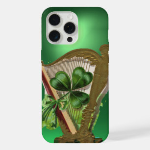 GREEN SHAMROCK HARP St Patrick Day iPhone 15 Pro Max Case