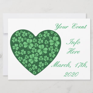 green Shamrock heart St Patrick's Day