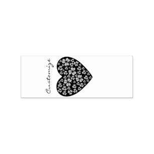 green Shamrock heart St Patrick's Day Rubber Stamp