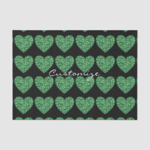 Green Shamrock Heart St Patrick's Day Tissue Paper
