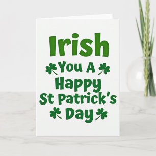 Green Shamrock Irish Card
