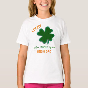 Green Shamrock Irish Dad Love Kids Shirt