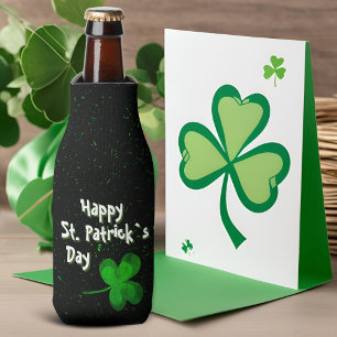 Green Shamrock Irish Happy St. Patrick`s Day  Bottle Cooler