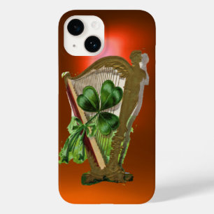 GREEN SHAMROCK IRISH HARP orange Case-Mate iPhone 14 Case