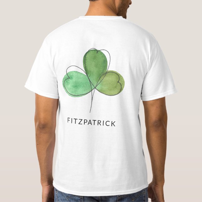Green Shamrock Irish Heritage T-Shirt (Back)