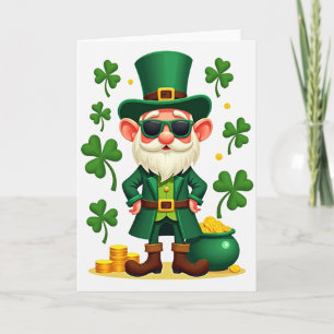 Green Shamrock Luck Card