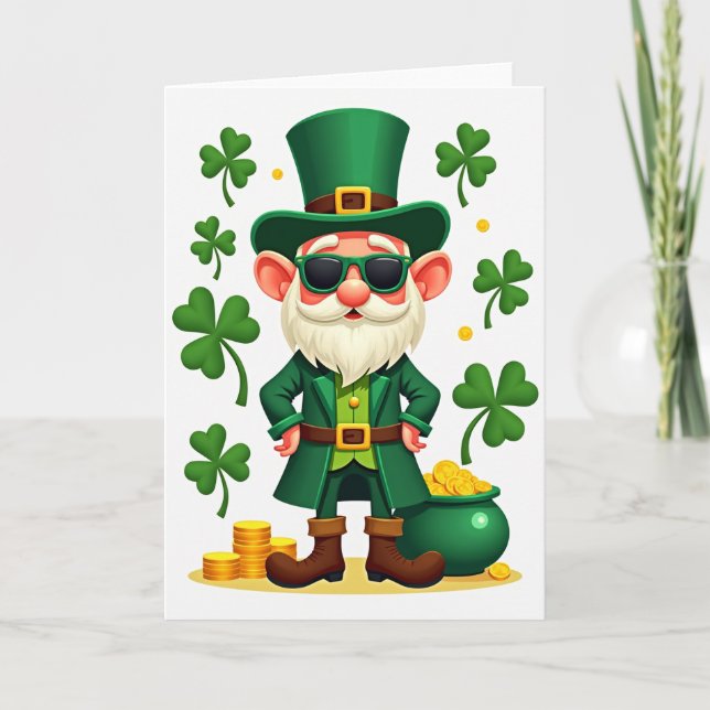 Green Shamrock Luck Card (Front)