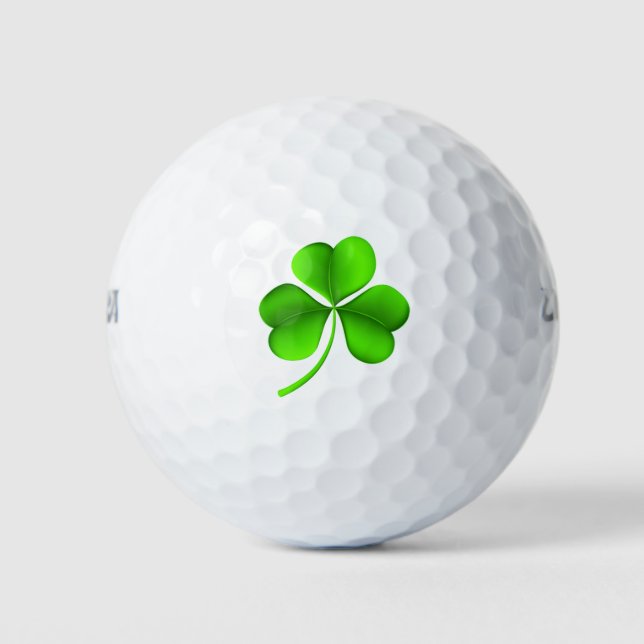Green Shamrock On White wu gbt Golf Balls (Front)