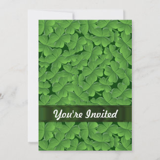 Green shamrock pattern invitation