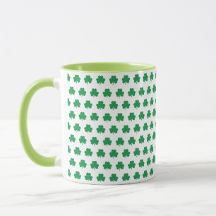 Green Shamrock Pattern Irish St Patricks Day Mug