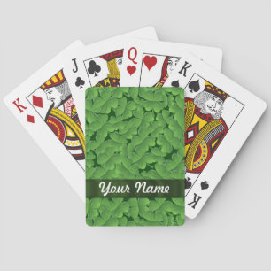 Green shamrock pattern playing cards
