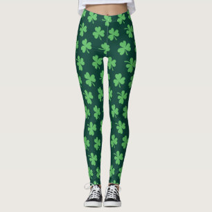Green Shamrock Pattern St Patrick's Day Leggings