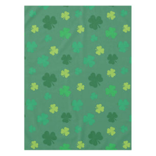 Green Shamrock Pattern St Patricks Day Tablecloth