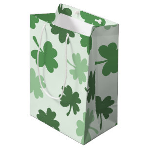 Green Shamrock patterns St. Patrick's Day Medium Gift Bag
