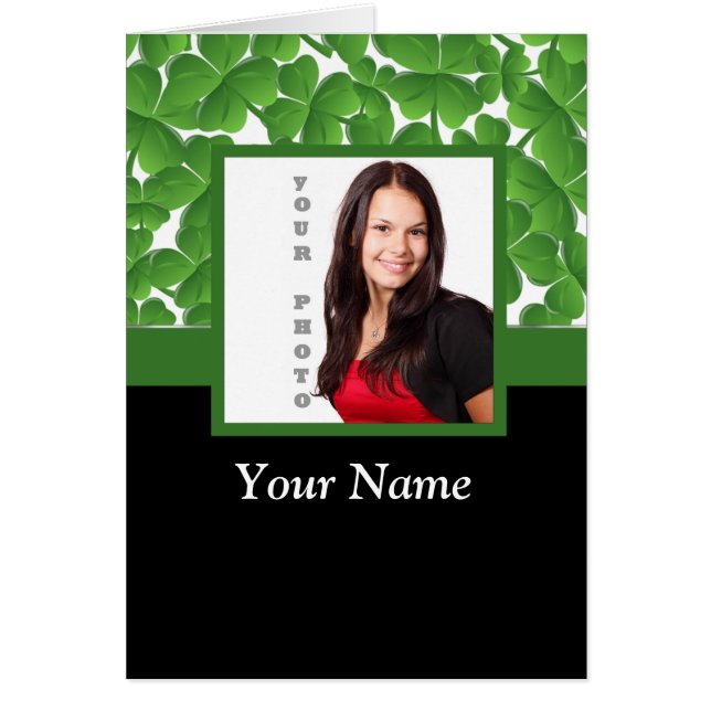 Green shamrock photo template (Front)
