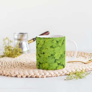 Green Shamrock Plants Floral Mug
