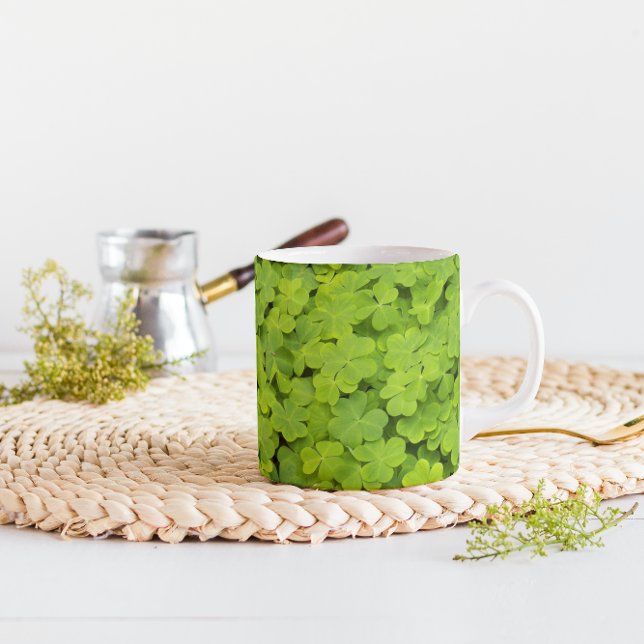 Green Shamrock Plants Floral Mug (In Situ Table)